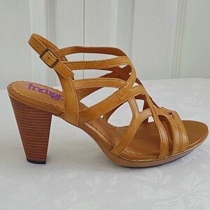 Clarks Indigo Leather Sandals Chunky Heel Size 9.5